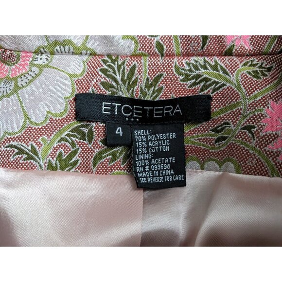 Etcetera Blazer Pink Floral Victorian Baroque Bohemian Jacket Womens Size 4 - Picture 4 of 16